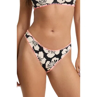Billabong Holiday Moon Hike High Leg Bikini Bottoms In Multi