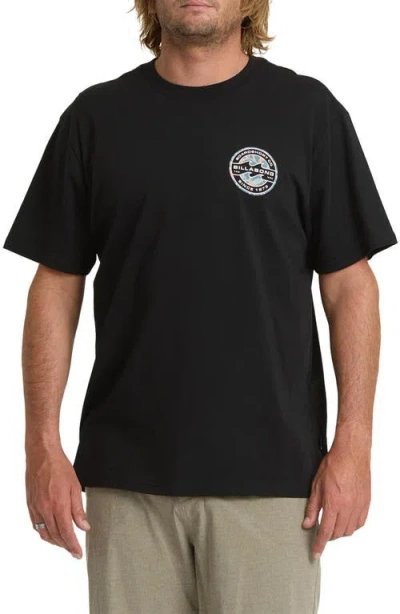Billabong Hollow Premium Cotton Graphic T-shirt In Black