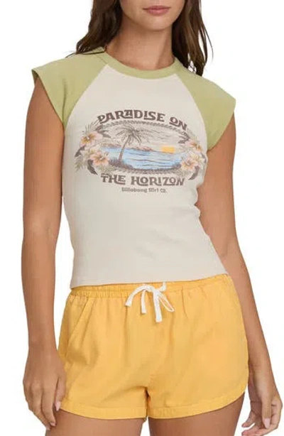 Billabong Horizon Rib Knit Raglan Sleeve Stretch Cotton T-shirt In Multi