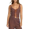 Shop Billabong Hot Tides Tie Front Cotton Blend Tank Top