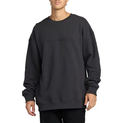 Billabong Iconic Embossed Oversize Cotton Blend Sweatshirt In Black
