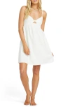 Billabong In A Twist Cotton Minidress In Salt Crystal