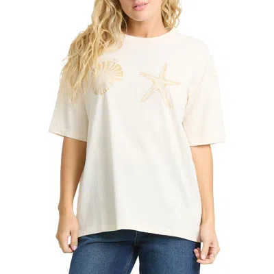 Billabong In Front Of Me Graphic Oversize Graphic T-shirt In White