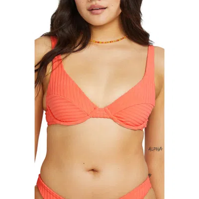 Billabong In The Loop Marina Underwire Bikini Top In Papaya