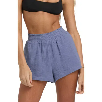 Billabong In The Waves Cotton Gauze Shorts In Blue