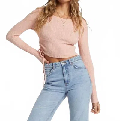 Billabong It's A Vibe Long Sleeve Top In Dusty Peach In Pink