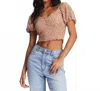Billabong It's Love Top In Brown In Multi