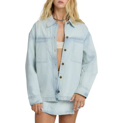 Billabong Jade Saltwash Denim Shacket In Blue