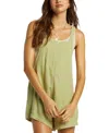 Billabong Beach Crush Cotton Gauze Cover-up Romper In Avocado