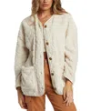 Billabong Fireside Cozy Fleece Jacket In White Cap In White