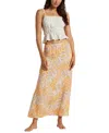 Billabong Midi Moment Printed Midi Skirt In Peach Whip In Peach Whip