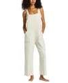 Billabong Pacific Time Cotton Gauze Jumpsuit In White Cap