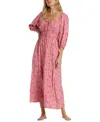 Billabong Rosey Skies Floral Midi Dress In Rosie