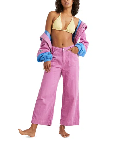 Billabong Juniors' Sea Tone Wide-leg Corduroy Pants In Dusty Rose