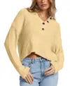 Billabong Shallow Waters Henley Sweater In Yek0-retro Yellow In Retro