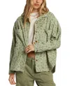 Billabong Stoked On You Print Cotton Corduroy Button-up Shirt In Crystal