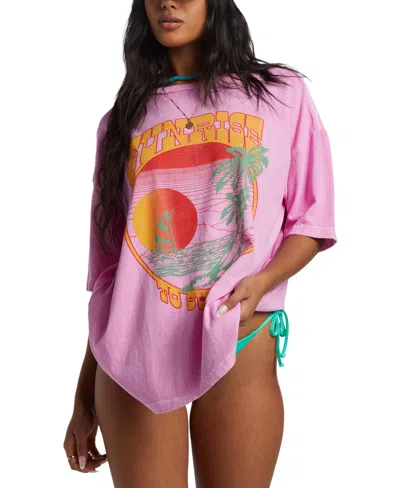 Billabong Juniors' Sunrise To Sunset Cotton T-shirt In Paradise Pink