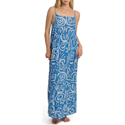 Billabong Juno Cover-up Maxi Sundress In Blue
