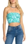 Billabong Keep It Simple Smocked Tube Top In Green