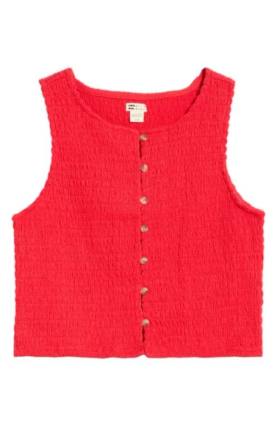 Billabong Kelsey Button-up Sleeveless Top In White