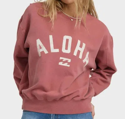 Billabong Kendal Crewneck Sweatshirt In Dark Coral Aloha In Pink