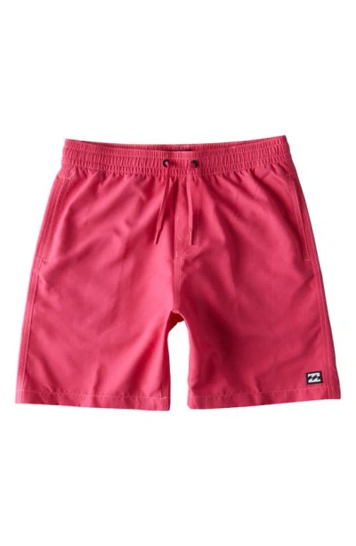 Billabong Kids' All Day Layback Swim Trunks In Neon Pink