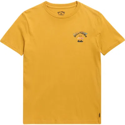 Billabong Kids' Arch Fade Logo Graphic T-shirt In Yellow