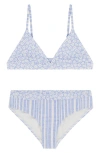 Billabong Kids' Blue By The Sea Reversible Two-piece Swimsuit In Light Chambray