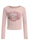Billabong Kids' Brighter Days Long Sleeve Graphic T-shirt In Pink