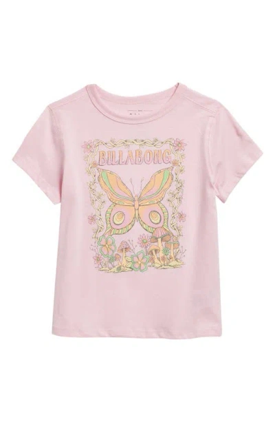 Billabong Kids' Butterfly Kiss Cotton Graphic T-shirt In Sweet Pink