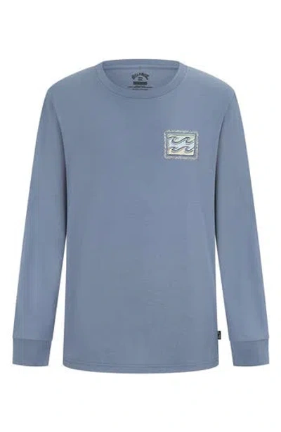 Billabong Kids' Crayon Wave Graphic Long Sleeve T-shirt In Blue