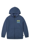Billabong Boy's Crayonwave Logo Fleece Hoodie In Slate Blue
