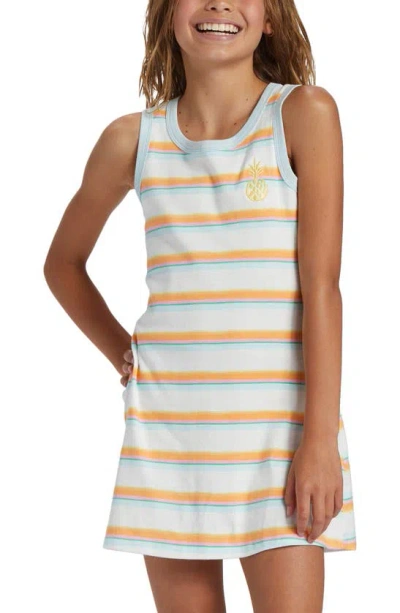 Billabong Kids' Cutest Ever Stripe Tank Dress In Orange/ White Multi