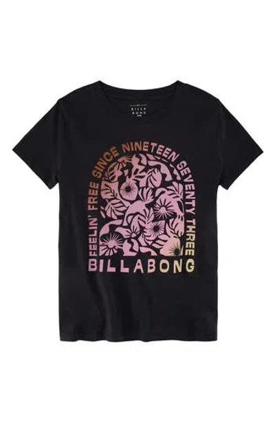 Billabong Kids' Free Since '73 Cotton Graphic T-shirt In Black Sands