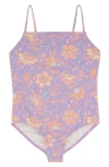 Billabong Kids' Hideaway Hippie One-piece Swimsuit In Peaceful Lilac