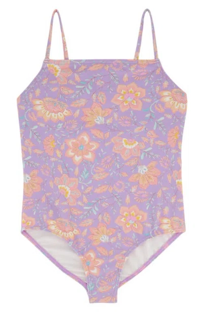 Billabong Kids' Hideaway Hippie One-piece Swimsuit In Peaceful Lilac