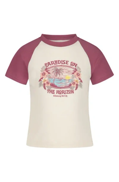 Billabong Kids' Horizon Graphic Raglan T-shirt In Neutral