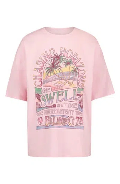 Billabong Kids' Horizons Graphic Oversized T-shirt In Roseate