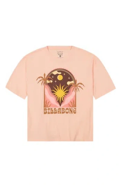 Billabong Kids' Into The Night Oversize Cotton T-shirt In Soft Peach