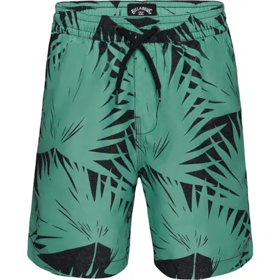 Billabong Kids' Lineup Layback Swim Shorts In Green