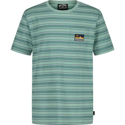 Billabong Kids' Miles Stripe Pocket T-shirt In Green