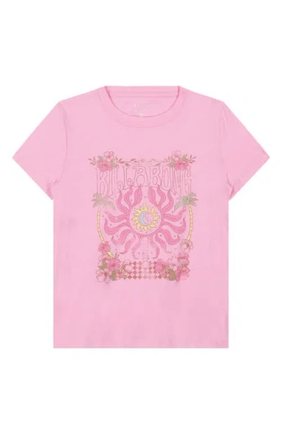 Billabong Kids' Mystic Sun Cotton Graphic T-shirt In Pink Dream