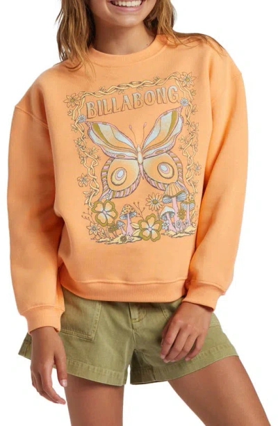 Billabong Kids' Nature Trail Graphic Sweatshirt In Tangy Peach