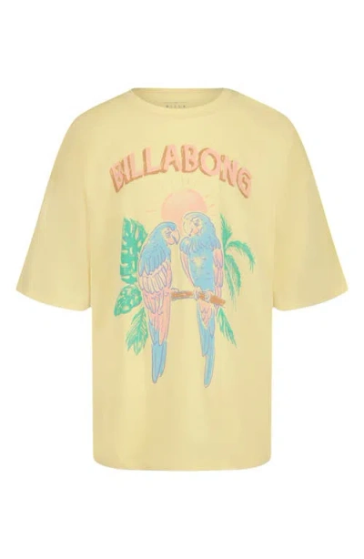 Billabong Kids' Parrot Oversize Graphic T-shirt In Yellow