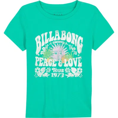 Billabong Kids' Peace & Love Graphic T-shirt In Green Tropics