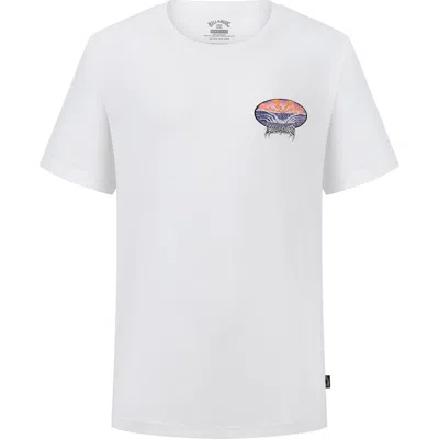 Billabong Kids' Quadriple Cotton Graphic T-shirt In White