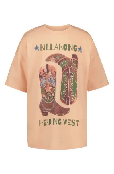 Billabong Kids' Roam Oversize Cotton Graphic T-shirt In Brown
