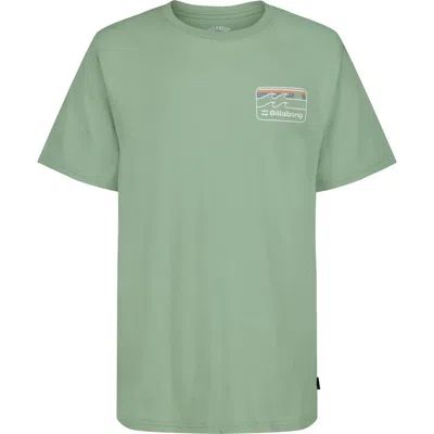 Billabong Kids' Runner Wave Logo Graphic T-shirt In Green