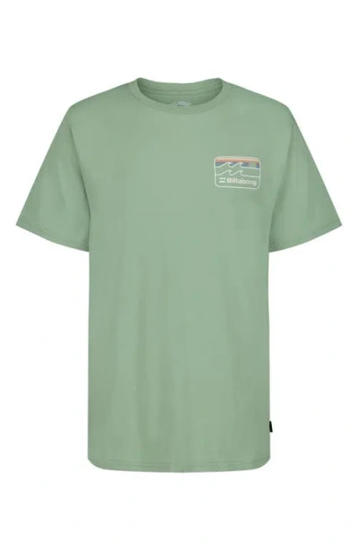 Billabong Kids' Runner Wave Logo Graphic T-shirt In Green