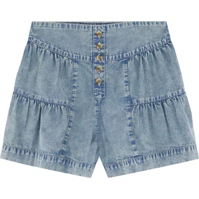 Billabong Kids' Saltwater Gathered Accent Denim Shorts